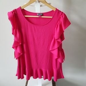 Vince Camuto Ruffle Sleeve Top